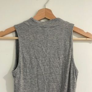 Turtleneck body suit ribbed sleeveless